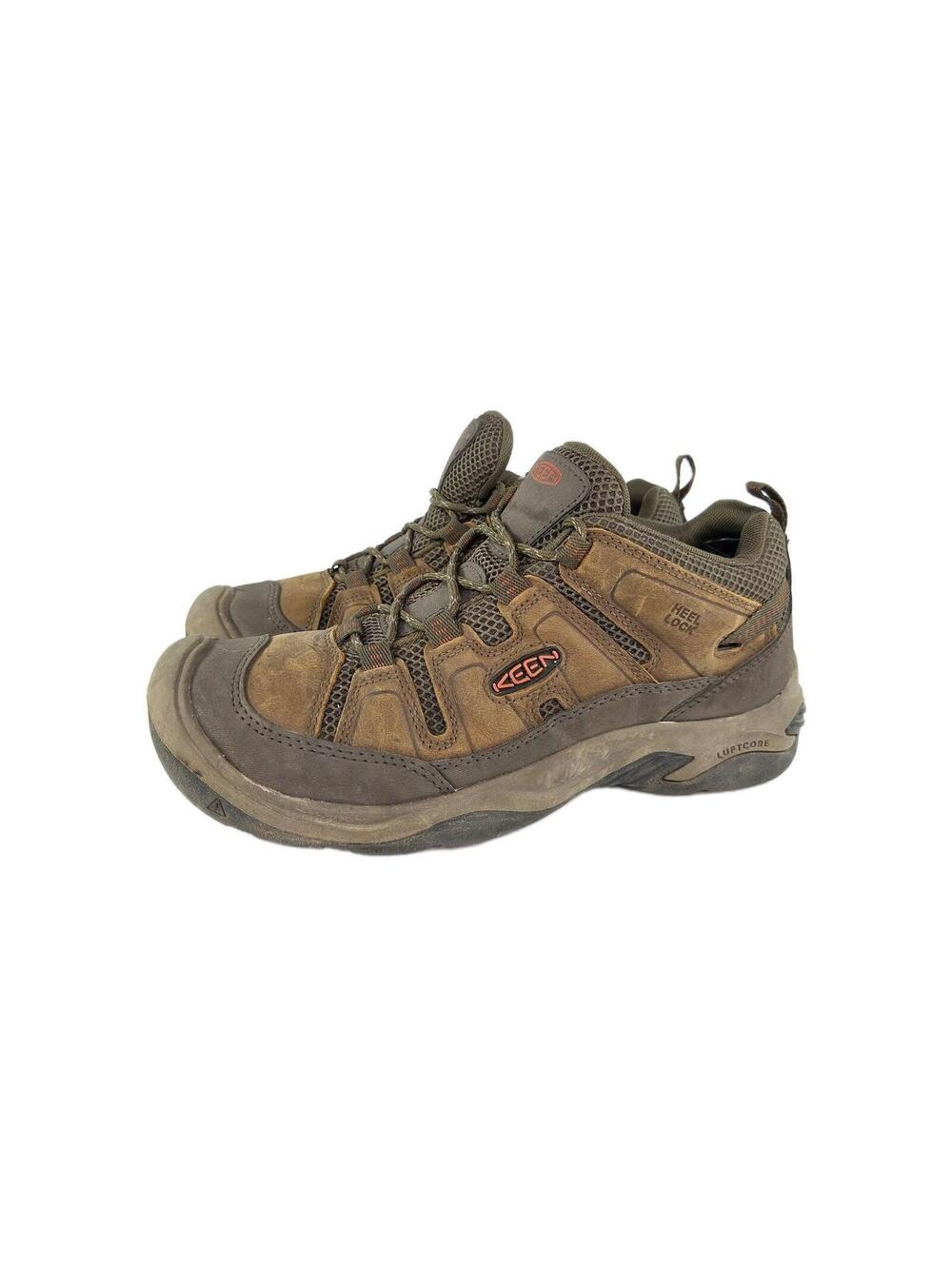 Keen men’s Circadia Vent Hiking Shoes US 9 Brown Leather Low Boot Lace-Up